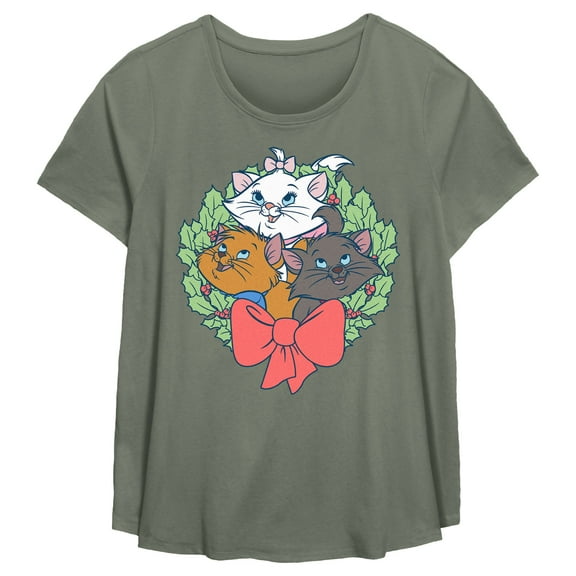 Women's Aristocats Kitten Wreath Graphic T-Shirt