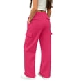 thumbnail image 7 of WERYOUNG Girls Pants Solid Color Wide Leg Cargo Sweatpants High Waist Elastic Drawstring Pocket Casual Street Trousers For Toddler Big Kids Comfortable Bottom 13-14 Years, 7 of 7