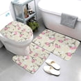 thumbnail image 3 of Bathroom Rugs Sets 3 Piece - Eiffel flower Towers Absorbent Non Slip Bath Mats, U-Shape Toilet Lid Cover, Contour Mat, Soft Washable Shower Mats Bath Rug Mat for Bathroom Tub Toilet, 3 of 7