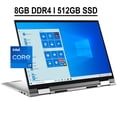 thumbnail image 1 of Dell Inspiron 17 7000 7706 Business 2-in-1 Laptop 17.3" QHD+ IPS Touchscreen 11th Gen Intel Quad-Core i7-1165G7 8GB DDR4 512GB SSD Intel Iris Xe Graphics Backlit Keyboard Fingerprint Win10 Silver, 1 of 7
