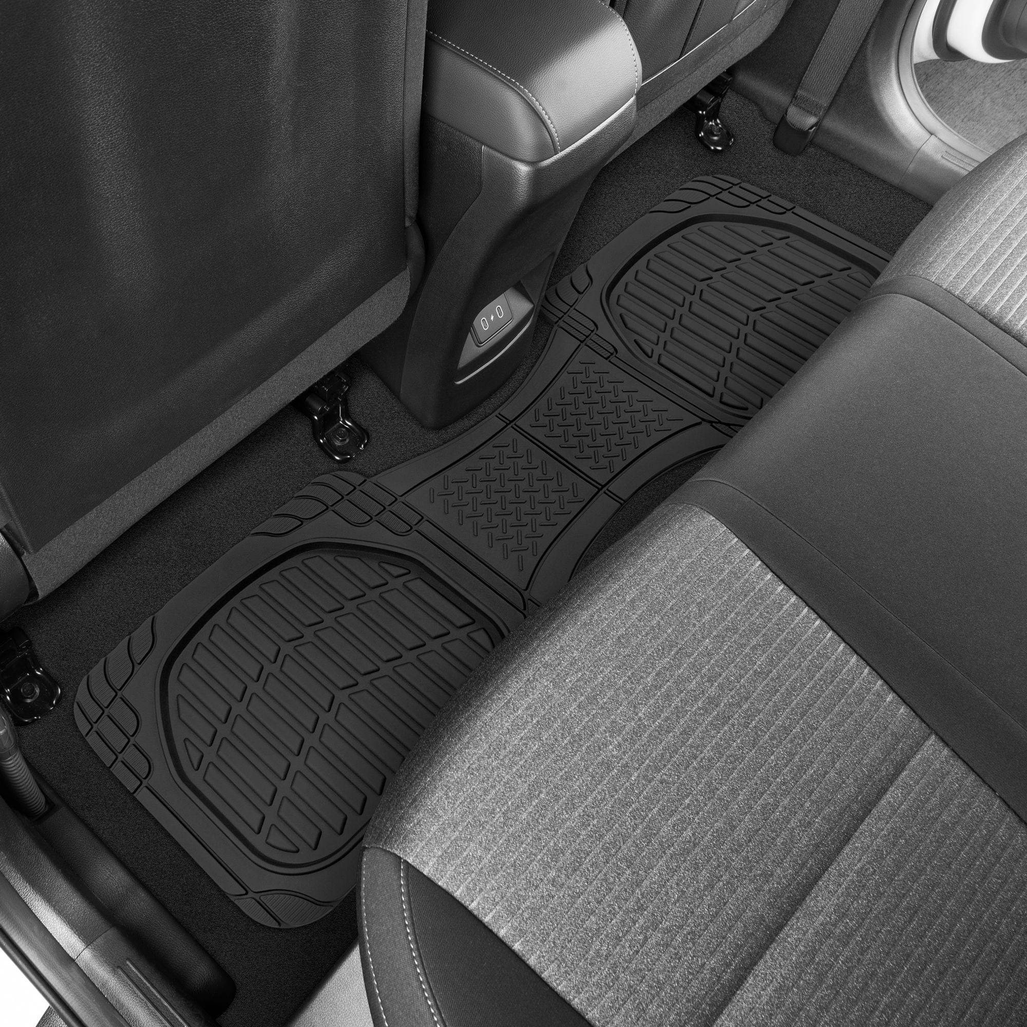 MotorTrend 3-Piece Deep Dish Rubber Floor Mat - Made for Chevy, Ford, Dodge, GMC, Honda, Hyundai, Jeep, Kia, Nissan, Toyota, Volkswagen Vehicles