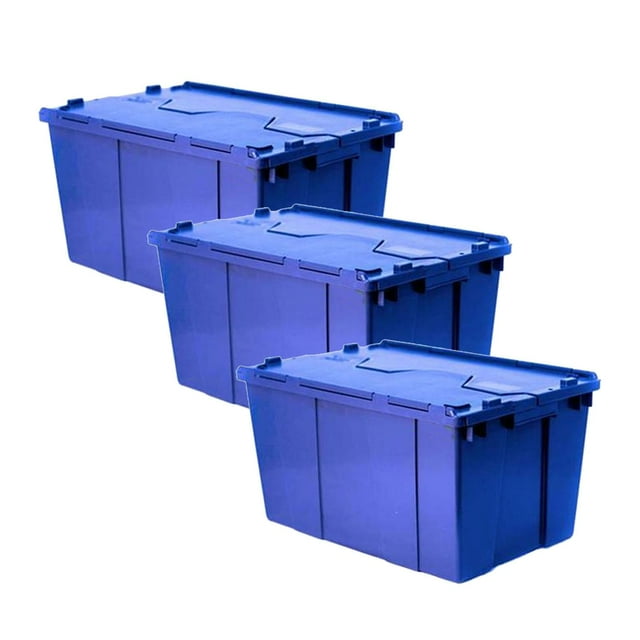 Caja para Organizar BoxArch30 3 Pzas 30kg 60x40x32cm Apilable Bisagras Polietileno Color Azul.