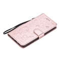 thumbnail image 3 of Compatible With iPhone 14 Wallet Case Full Coverage Dustproof Card Pocket PU Leather Cute Flower Knurling Wrist Strap Shockproof Lightweight Luxury Phone Cover,Rosegold, 3 of 11