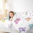 thumbnail image 3 of Castle Fairy Cartoon Colorful Bear King Bedding 7pcs,Multicolor Stars Print King Bed in a Bag,Pink Lavender Cream,Reversible, 3 of 7