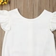 thumbnail image 3 of ITFABS Baby Girl Ruffled Flying Sleeve Bodysuit Solid Color Button Romper, 3 of 9