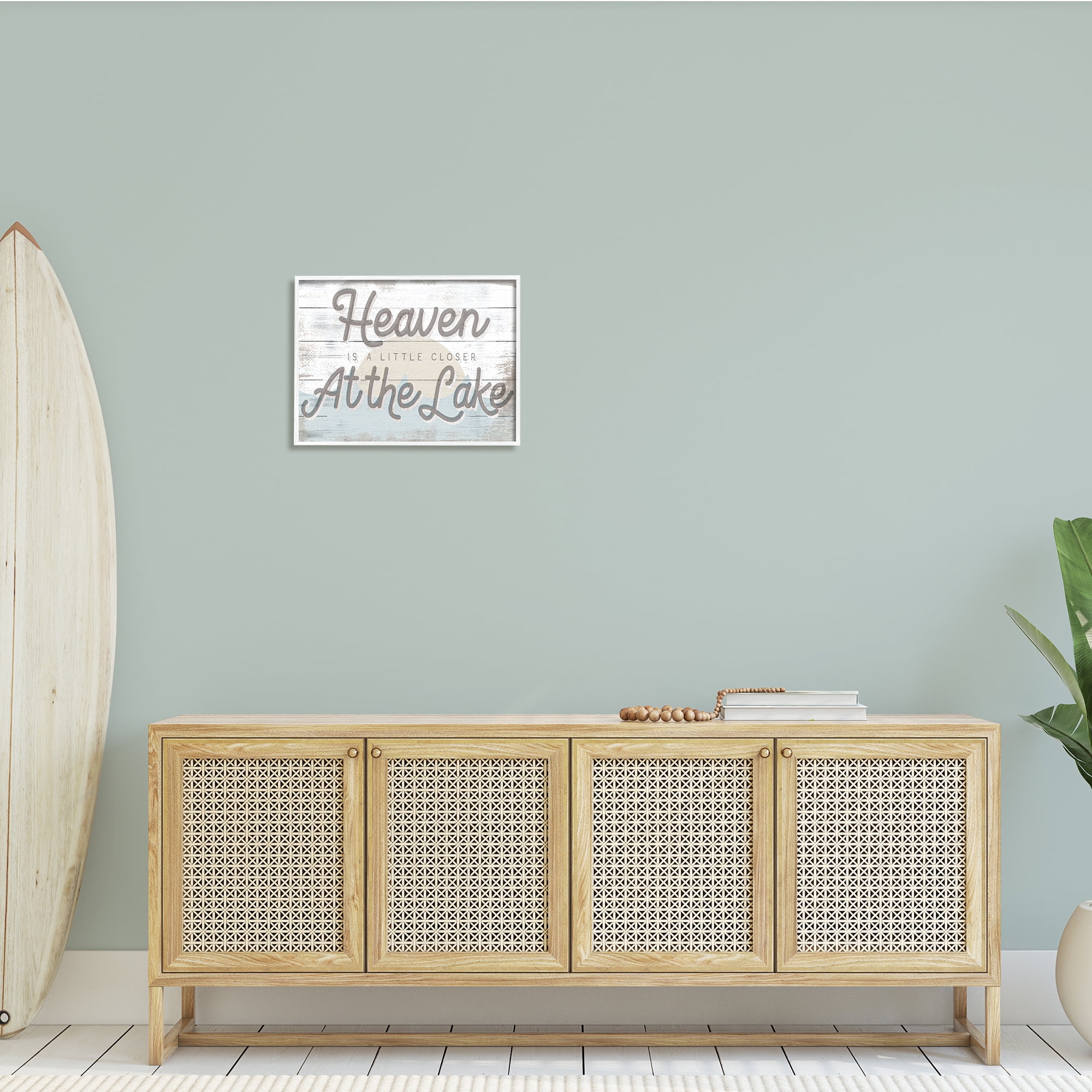 Stupell Industries Heaven's Closer at the Lake Phrase Sunrise Waves, 20 x 16, Design by Daphne Polselli