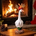 thumbnail image 5 of AuroraX Santa Hat 23" Porch Goose Clothes Sets 17 inch , Christmas 19 inch Porch Goose Outfits Winter Holiday Xmas Decorations Outdoor Front Porch Goose Accessories, 5 of 6