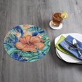 thumbnail image 3 of Wipe-Clean Round Reversible Shaped Placemats, Miami Palm, Set of 2, Made in The USA, 3 of 3