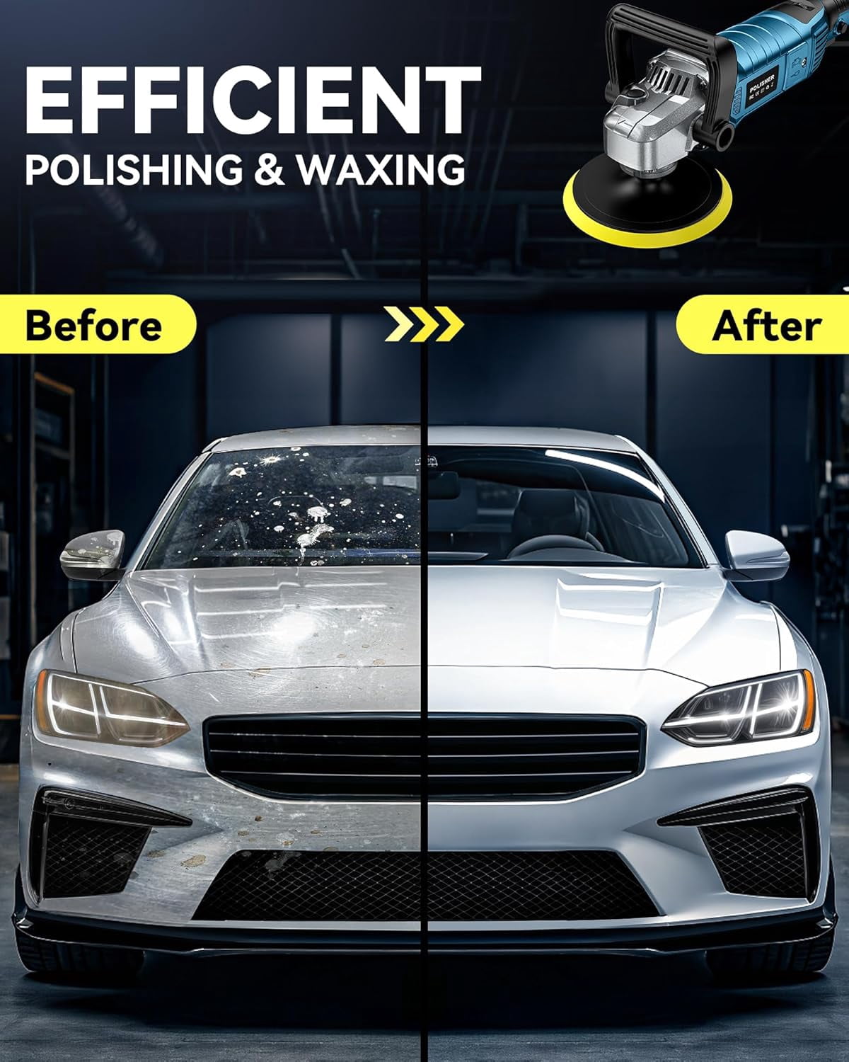 1600W Powerful 7-Speed Car Buffer Polisher Kit