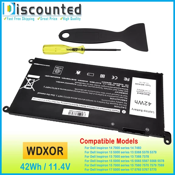 42WH WDX0R Battery for Dell Inspiron 5565 7573 Series P66F P75F P69G CYMGM