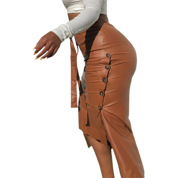 Brown mid calf pencil skirt cheap