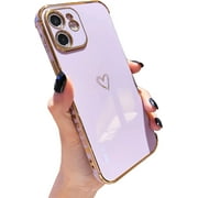 Wekity Compatible with iPhone 11 Case, Cute Phone Cases for Women Full Camera Protection & Raised Reinforced Corners Shockproof Soft TPU Electroplate Bumper Case (6.1 inch) -Candy White