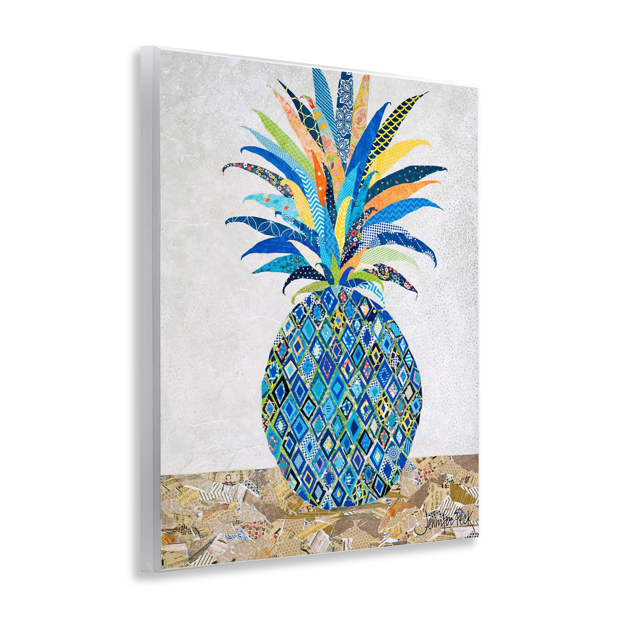 Stupell Industries Mosaic Patterned Pineapple Food & Beverage Painting Unframed Art Print Wall Art, 11 x 14