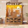thumbnail image 3 of Farmhouse Hall Tree with 9 Coat Hooks, Bench and Shoe Storage, 5-in-1 Entryway Bench, 3 of 8