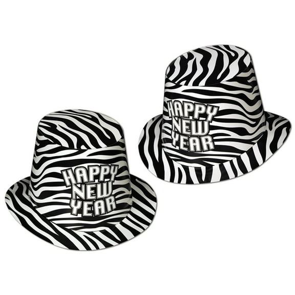 Beistle Club Pack of 25 Zebra Print "Happy New Years" Legacy Party Favor Hats