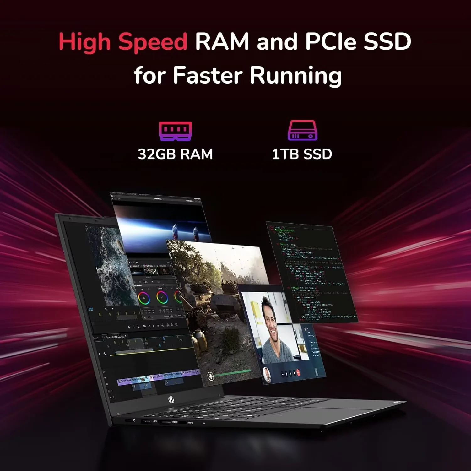 15.6" IPS FHD Gaming Laptop 8 Cores AMD Ryzen 7 6800H(Beat Intel i7-12700H, Up to 4.7GHz) 16GB DDR5 RAM 1TB SSD AMD Radeon 680M GPU-Business Black Laptop 100W Type-C Backlit Keyboard Fingerprint