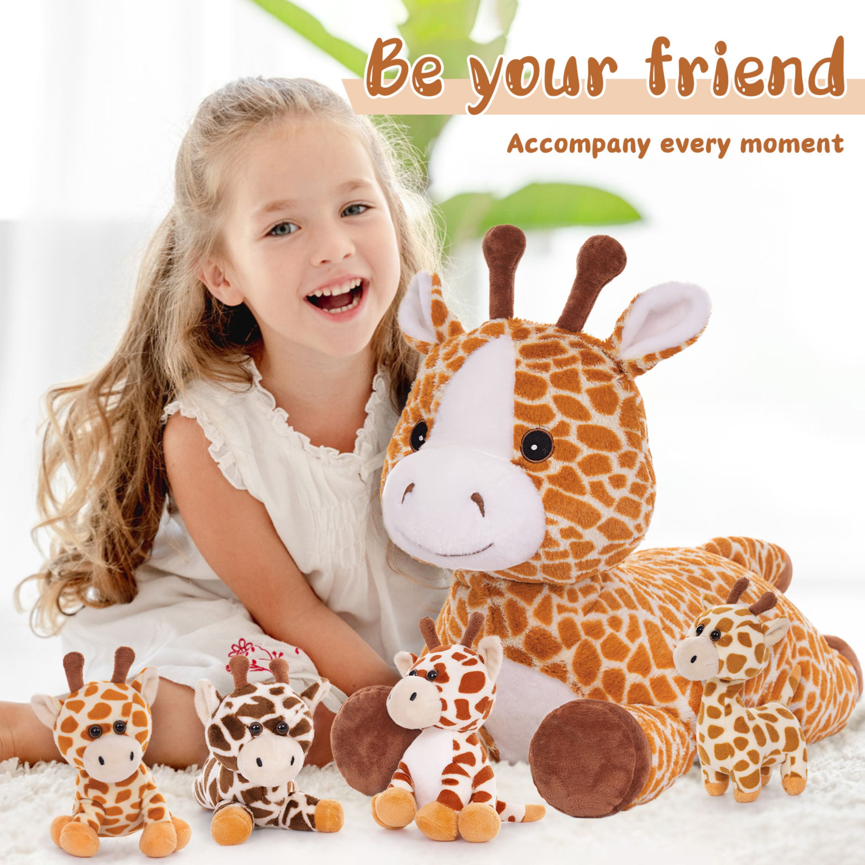 Muiteiur 5Pcs Giraffe Stuffed Animal Set 22" Giraffe Plush Toy with 4 Babies