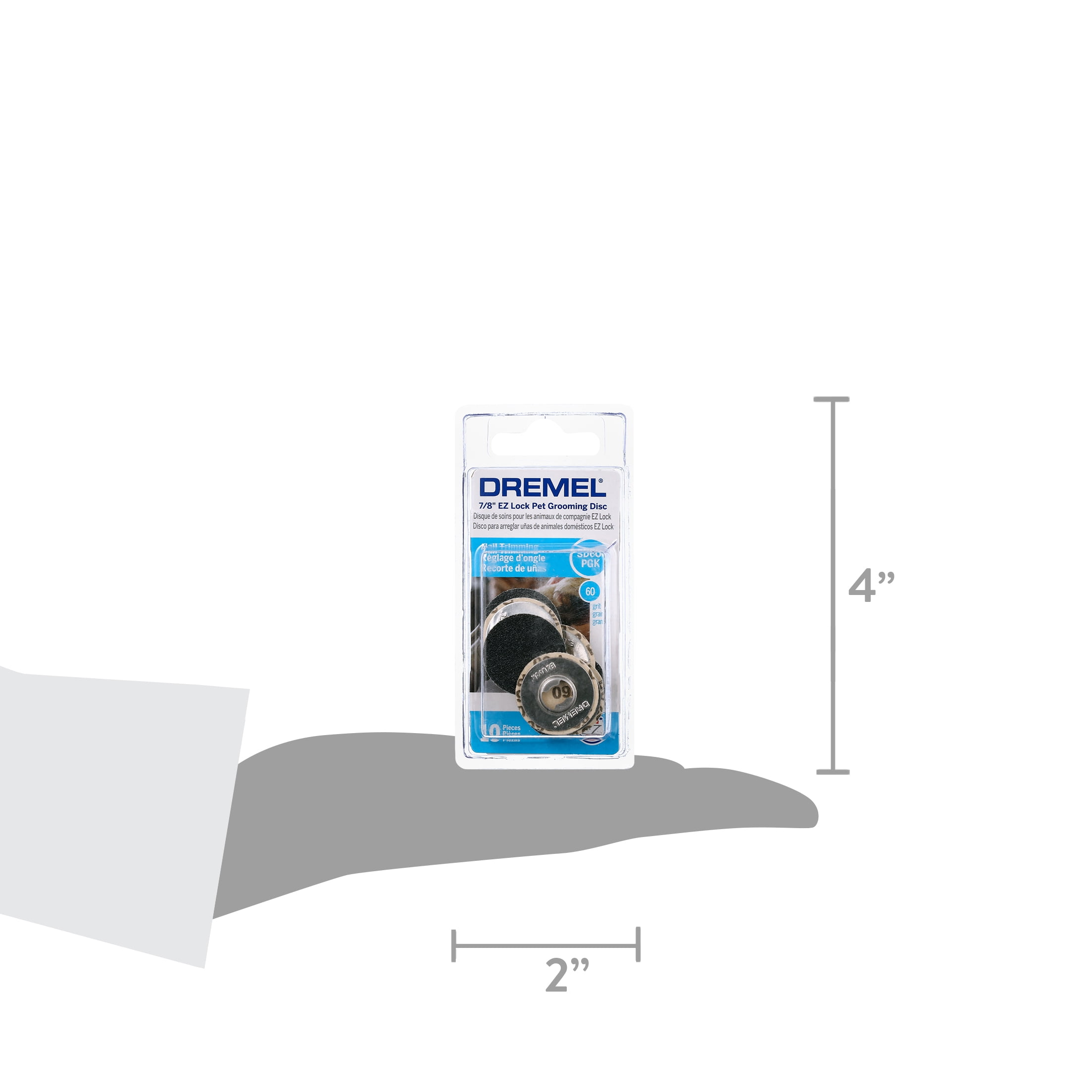 Dremel SD60-PGK EZ Lock Pet Nail Grooming Discs for 7760PGK/PGKE & AT02 Pet Guard Attachment, 10 Pack