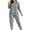 Gray, variant on LYEAA Womens Capri Pajama Sets Plus Size Solid Sleeveless Top and Pant Pullover Sleepwear Breathable Loungewear