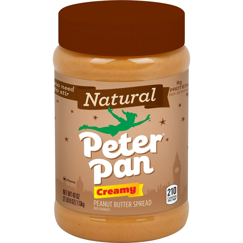 Peter Pan Natural Peanut Butter, Creamy Peanut Butter, 40 Oz Walmart