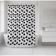 thumbnail image 5 of Serafin Home Jayda Seashells Printed Canvas Shower Curtain, Black-White, 70x72 Inches, 5 of 8