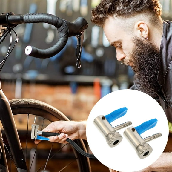 Worgeous  2 Pcs Inflatable Chuck Tire Air Pump for Car Portable Motorcycle Tires Blue