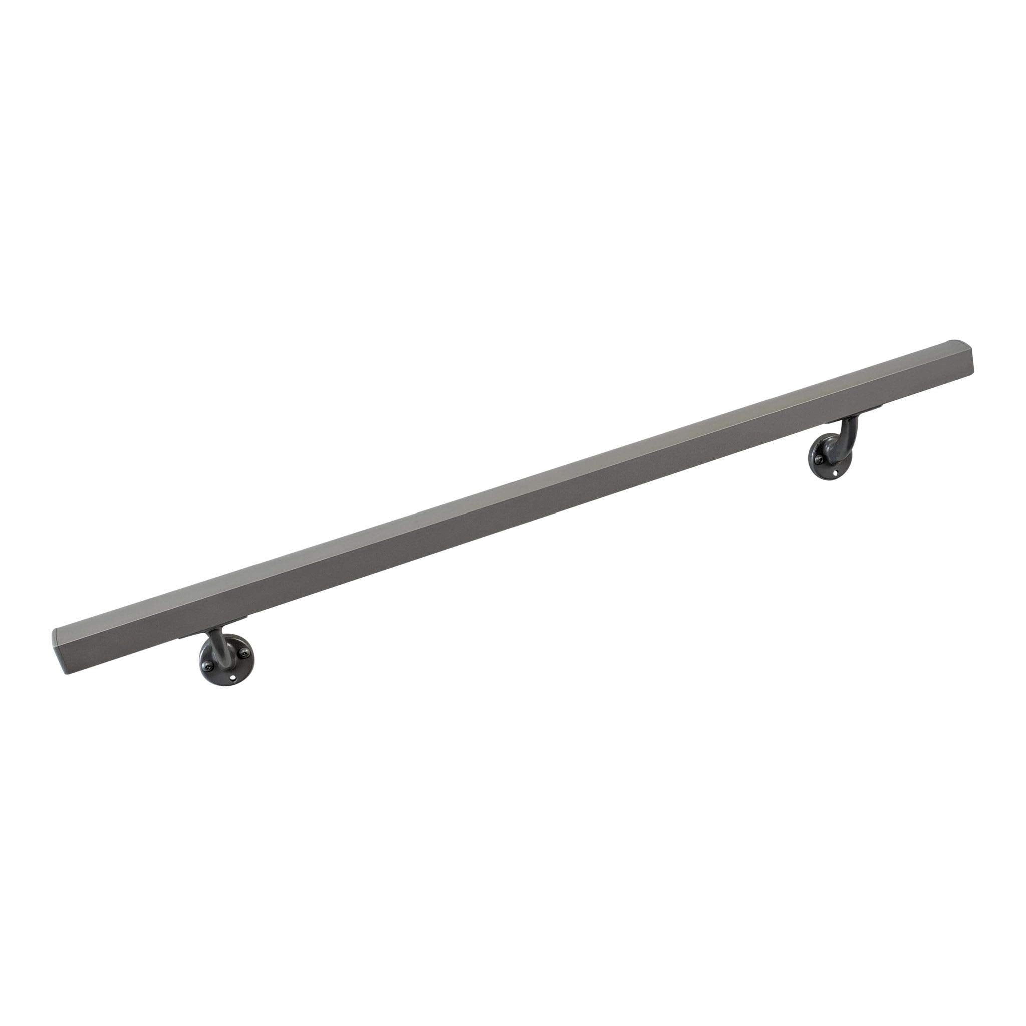 Aluminum Handrail Direct AHR 14' Handrail Section with Mounts - Black