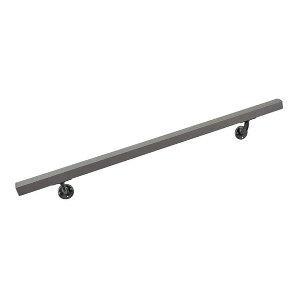 Aluminum Handrail Direct AHR 9' Handrail Section with Mounts - Black - Stair Handrail - USA Made Railing- Easy to Install Handrails for Outdoor & Indoor Stairs, Porch & Deck Stair Handrail