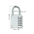 thumbnail image 2 of Unique Bargains 3' Long 4 Digit Combination Padlock, Waterproof Zinc Alloy Resettable Combination Lock, Silver Tone, 2 of 5