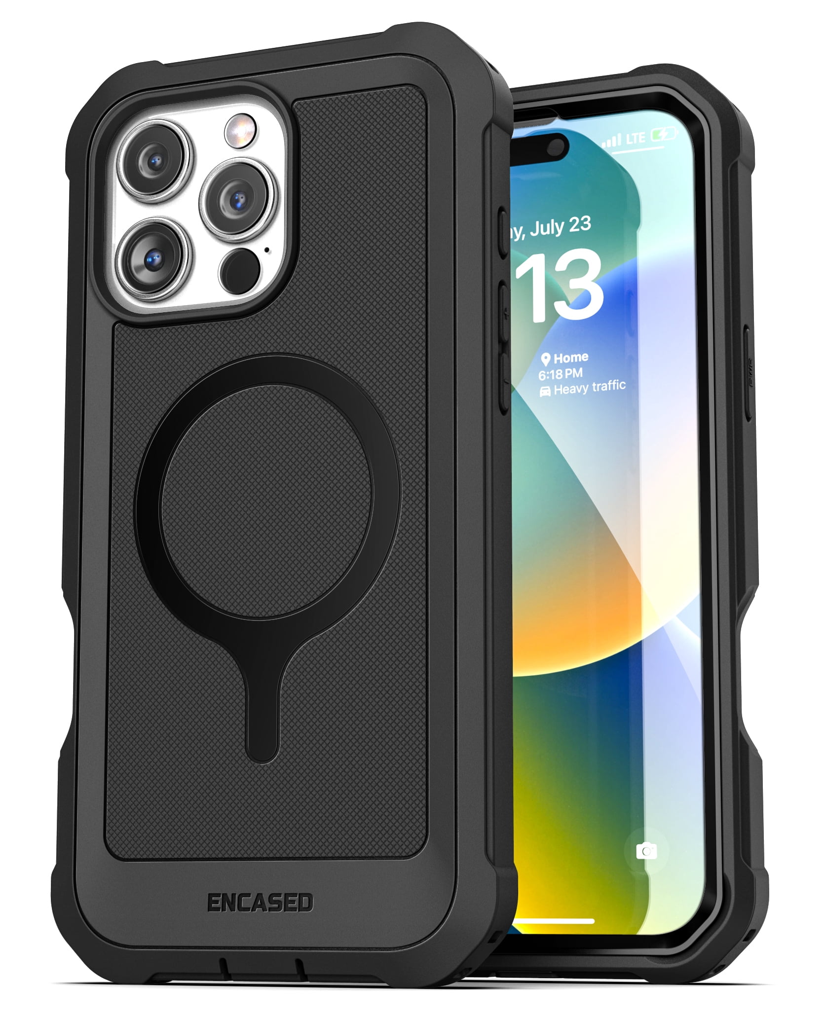 Encased Protective Belt Case for iPhone 16 Pro Max with Built-In Screen Protector and Phone Holster Clip (Compatible with MagSafe) Heavy-Duty Hybrid Rugged Cover