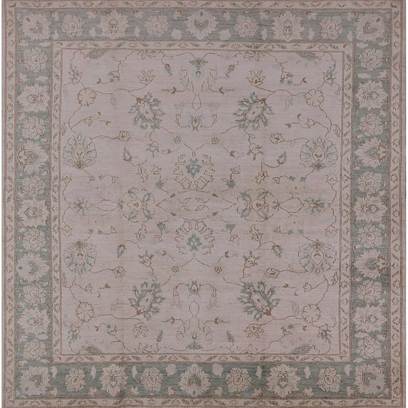 Ahgly Company Machine Washable Indoor Square Industrial Modern Rose Dust Purple Area Rugs, 5' Square