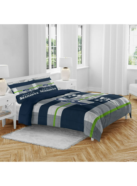 Seattle Seahawks Heathered Stripe 3-Piece Full/Queen Bed Set