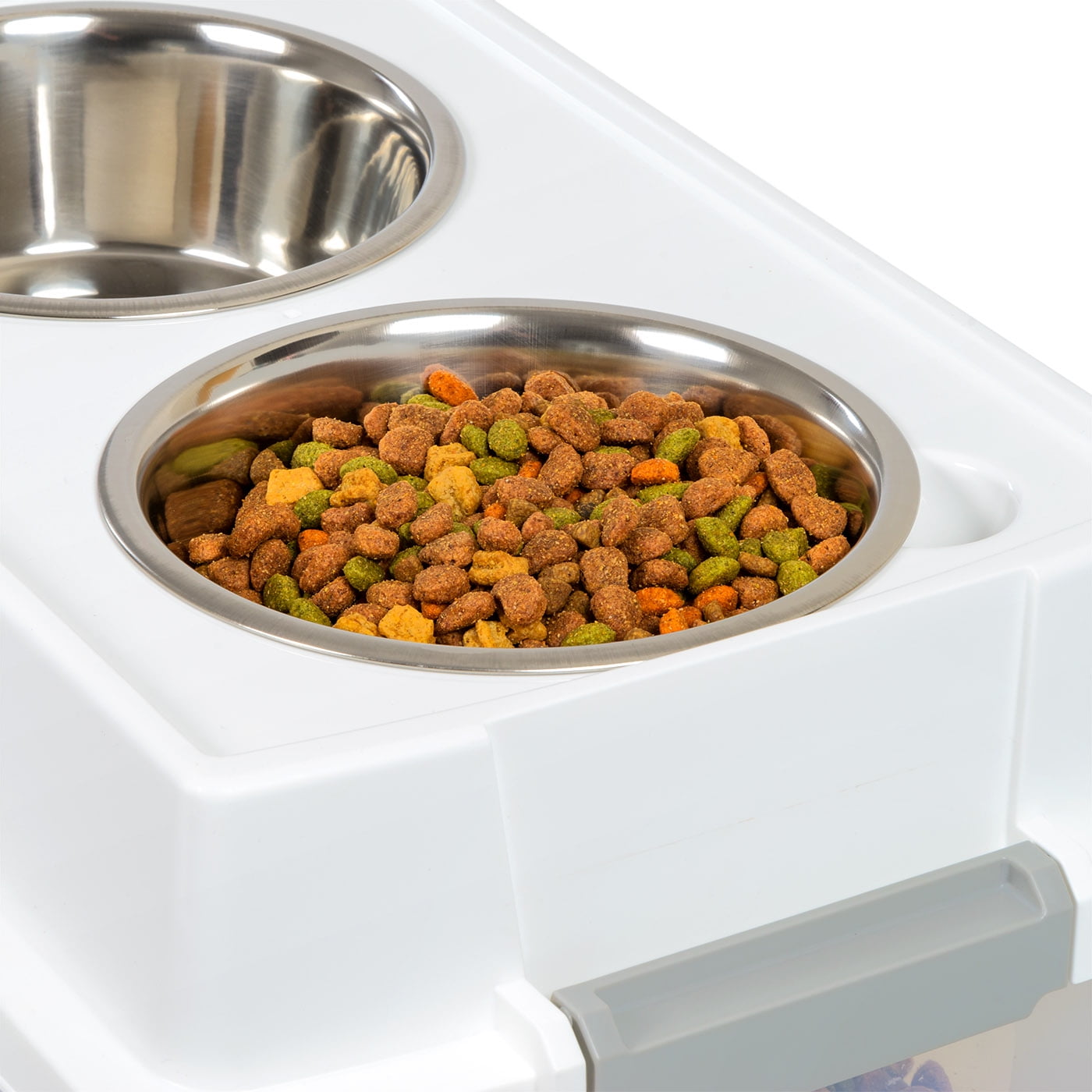 IRIS 47 Lbs. Airtight Pet Food Container | Dog - Cat Food Storage Bin | Treat Box with Bowls