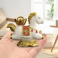 thumbnail image 4 of ZJNGJC Feng Shui Chinese Zodiac Year of The Horse Statue, Money Attracting Wealth Home Decor Ornament, Fortune Horse with Gold Ingot & Gourd, Office Desktop Decoration A, 4 of 4