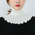 thumbnail image 4 of High Neck Ruffle Edge Pullover Collar Autumn Winter Windproof Knitted Neck Guard Scarf for Outdoor, 4 of 8