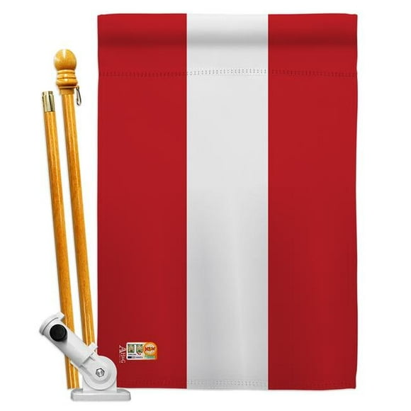 Americana Home & Garden AA-CY-HS-140017-IP-BO-D-US18-AG 28 x 40 in. Austria Flags of the World Nationality Impressions Decorative Vertical Double Sided House Flag Set & Pole Bracket Hardware Flag Set