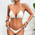 thumbnail image 4 of Conjunto Bikinis con cuello Halter con cordones para mujer, traje baño dividido 3 piezas, traje baño Sexy sin con, 4 of 5