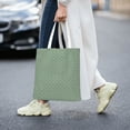 thumbnail image 2 of DouZhe Reusable Grocery Bags, Vintage Style Green Texture Lightweight Polyester Canvas Cloth Tote Bag for Travle Gym Shopping School, 15" x 16", 2 of 7