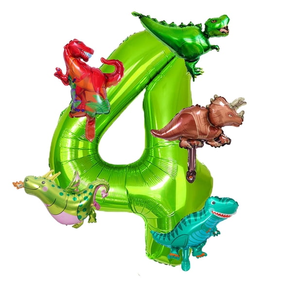 Set de fiesta de dinosaurios KZXAXHIU con globos número 4 de 40"