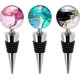 thumbnail image 1 of ZHAOCHENG Paquete de 3 tapones decorativos para vino, tapón para botella de vino con hermosos tapones de vidrio artístico para botellas de bebidas para regalos, bar, 1 of 5