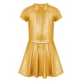 thumbnail image 2 of Doomiva Kids Hip Hop Dance Set Shiny Jazz Disco Outfits Cheer Outfit for Cheerleading Competitions Hip-hop Gold 10-14, 2 of 5