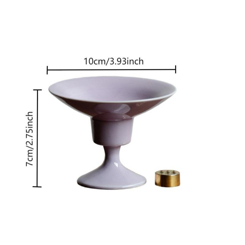 Warmself Incense Holder Modern Minimalist Circular Incense Stick Burner for Cones or Sticks for Yoga & Meditation, Enhance Atmosphere,Ceramic Ash Catcher Purple-1