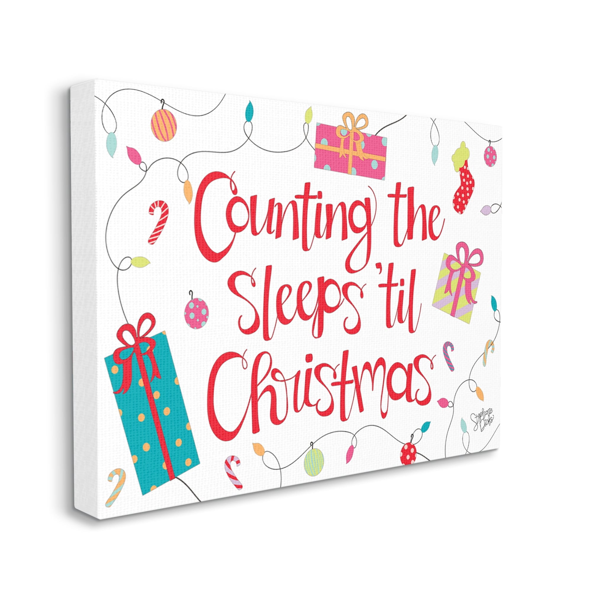 Stupell Industries Counting The Sleeps 'Til Christmas Holiday Painting Gallery Wrapped Canvas Print Wall Art