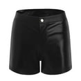 thumbnail image 4 of vigerkar Black Leather Shorts High Waist Sexy Legging Shorts Womens Casual Leather Shorts Black, XL, 4 of 8