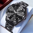 thumbnail image 3 of OLEVS Watches for Men, Mens Watches Gifts for Men Analog Quartz Luxury Casual Classic Diamond Waterproof Luminous Watch for Men Reloj para Hombre Black Dial, 3 of 11