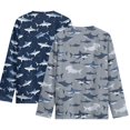 thumbnail image 2 of Psesaysky Sharks Boys Basic Long Sleeve Shirts 7-8 Years 2 Pack Crew Neck Top Kids Layering Tees Casual Soft Ocean Animal Pullover T-Shirts, 2 of 5