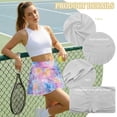 thumbnail image 6 of Xoenoiee Tie Dye Print Women's Tennis Skirts High Waisted Tummy Control Pleated Athletic Golf Skorts Skirts for Running Pickleball with 2 Pockets, XL, 6 of 6