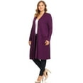 thumbnail image 2 of Women's Casual Plus Size Long Body Duster Cardigan with Pockets Made in USA, 2 of 5