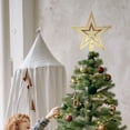 thumbnail image 5 of HCBY Christmas Tree Topper Gold Star with Glitter, Xmas Treetop Decoration 5 Point Star Ornament for Santa Theme Holiday Decor 20cm/7.9", 5 of 6