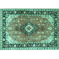 thumbnail image 1 of Ahgly Company Indoor Rectangle Persian Turquoise Blue Traditional Area Rugs, 2' x 3', 1 of 4